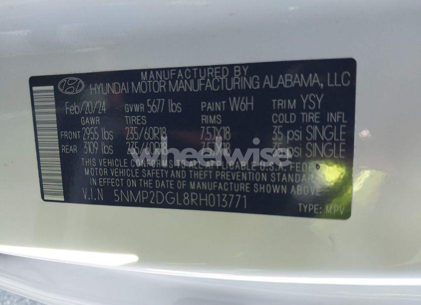 Photo 9 of 2024 Hyundai Santa FE SEL (VIN 5NMP2DGL8RH013771)