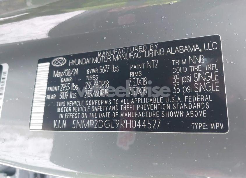Photo 9 of 2024 Hyundai Santa FE SEL (VIN 5NMP2DGL9RH044527)