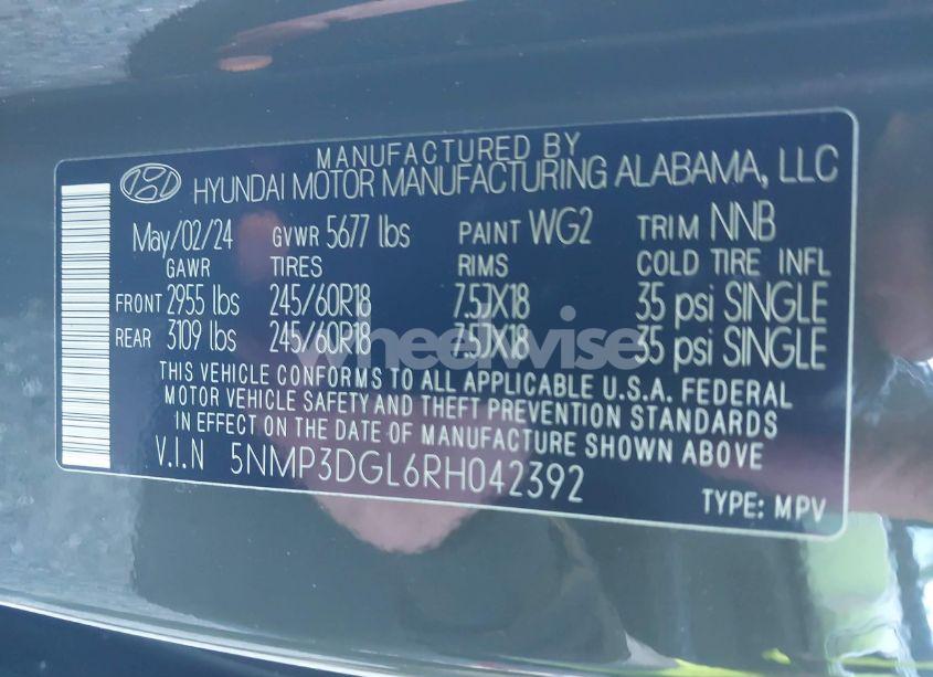 Photo 9 of 2024 Hyundai Santa FE XRT (VIN 5NMP3DGL6RH042392)