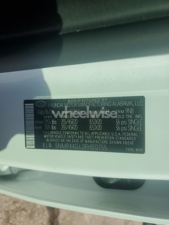 Photo 13 of 2024 HYUNDAI SANTA FE LIMITED (VIN 5NMP44GL2RH012755)