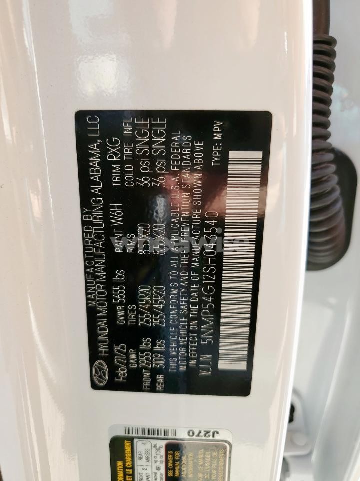 Photo 14 of 2025 HYUNDAI SANTA FE CALLIGRAPHY (VIN 5NMP54G12SH043540)