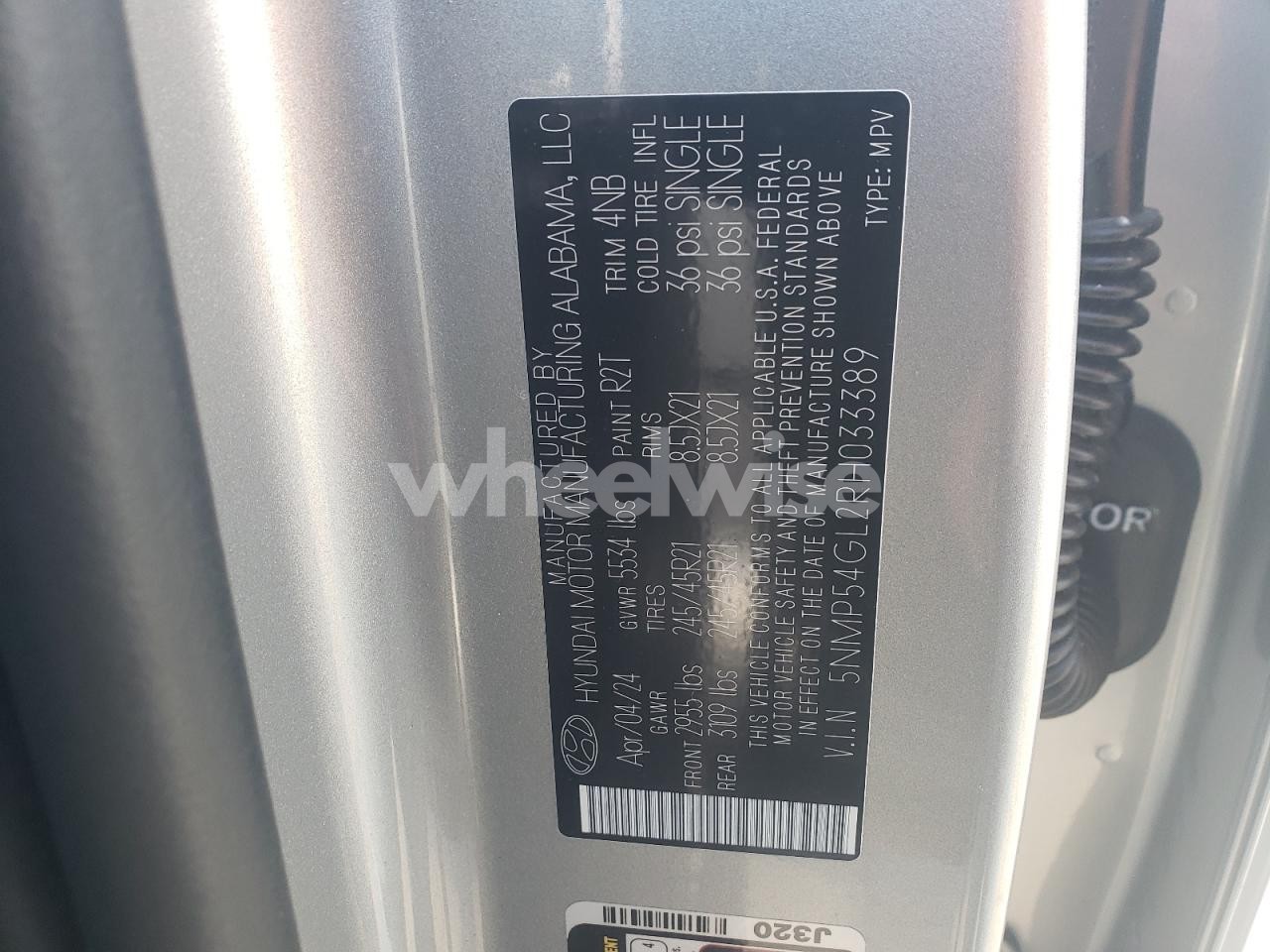 Photo 13 of 2024 HYUNDAI SANTA FE CALLIGRAPHY (VIN 5NMP54GL2RH033389)