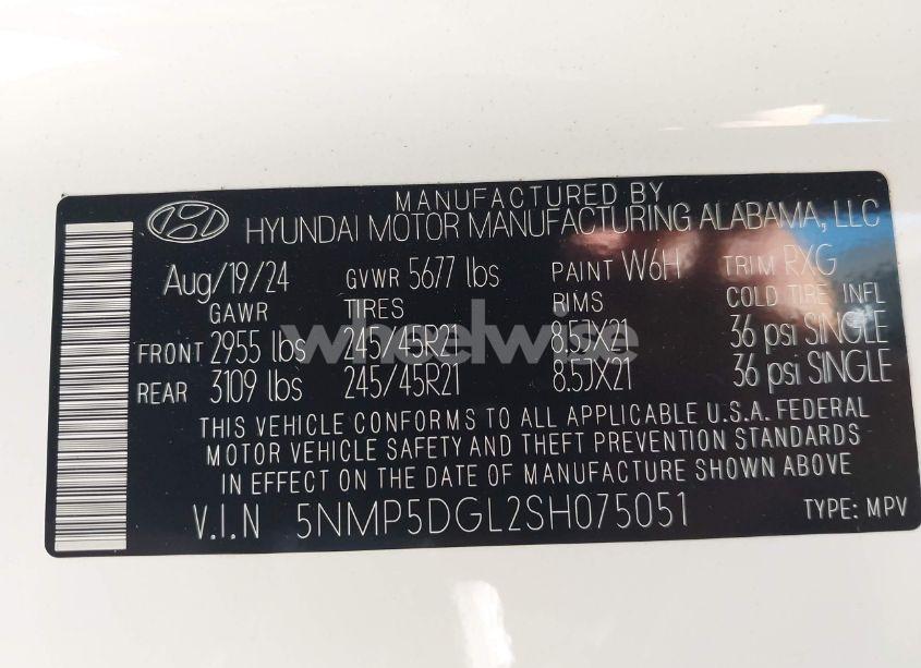 Photo 9 of 2025 Hyundai Santa FE CALLIGRAPHY (VIN 5NMP5DGL2SH075051)