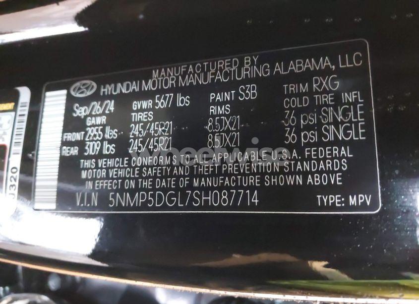 Photo 9 of 2025 Hyundai Santa FE CALLIGRAPHY (VIN 5NMP5DGL7SH087714)
