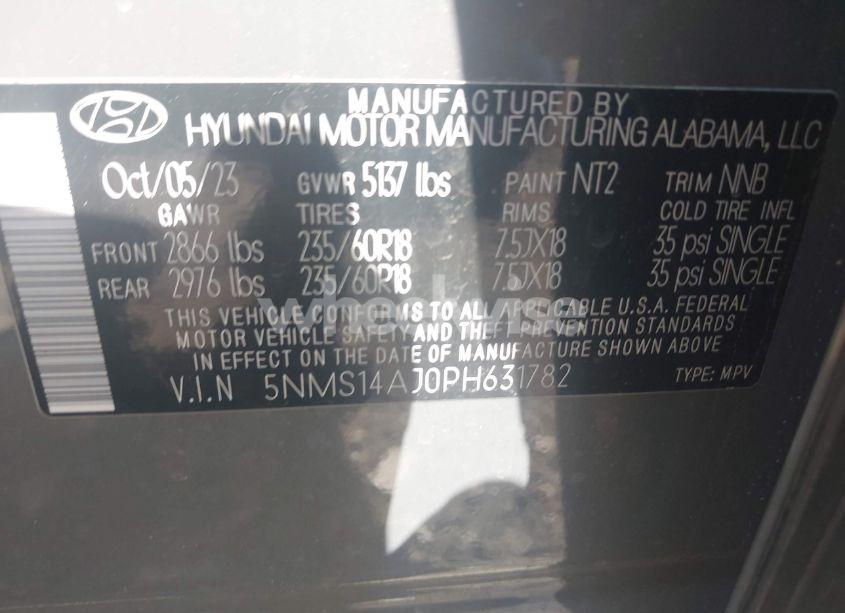 Photo 9 of 2023 Hyundai Santa FE SE (VIN 5NMS14AJ0PH631782)