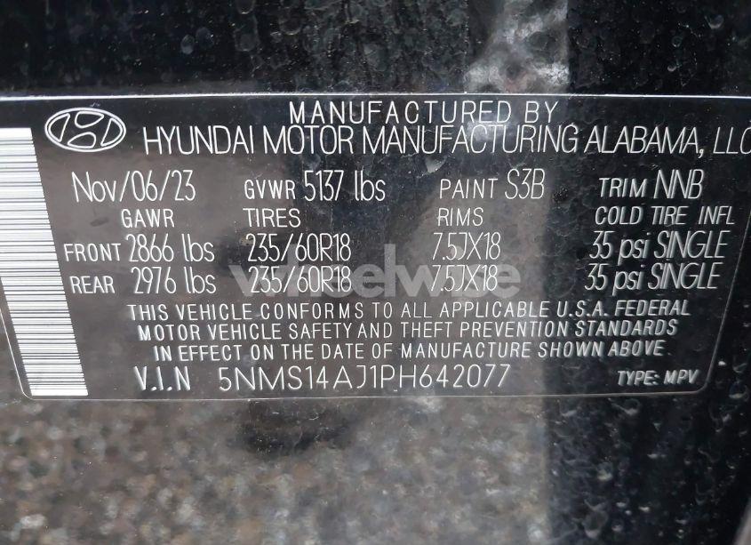 Photo 9 of 2023 Hyundai Santa FE SE (VIN 5NMS14AJ1PH642077)