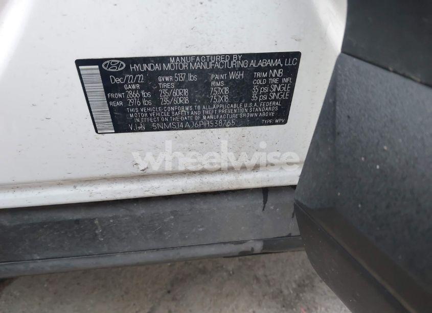 Photo 9 of 2023 Hyundai Santa FE SE (VIN 5NMS14AJ6PH538765)