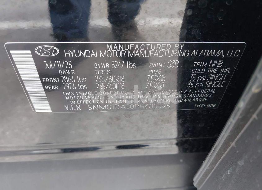 Photo 9 of 2023 Hyundai Santa FE SE (VIN 5NMS1DAJ0PH600595)