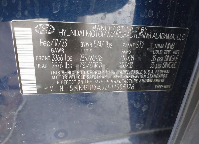 Photo 9 of 2023 Hyundai Santa FE SE (VIN 5NMS1DAJ2PH555126)