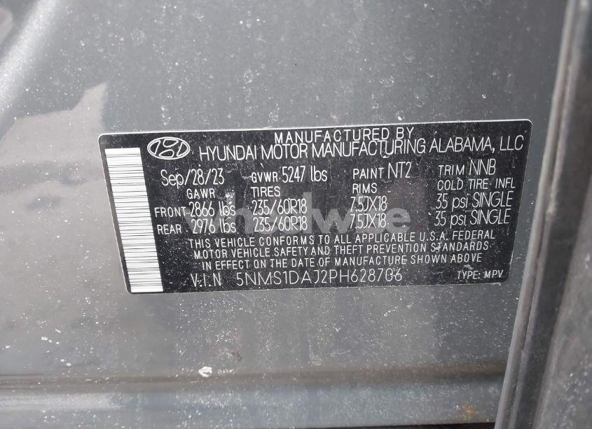 Photo 9 of 2023 Hyundai Santa FE SE (VIN 5NMS1DAJ2PH628706)