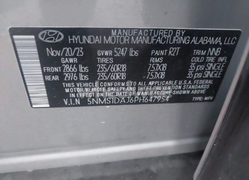Photo 9 of 2023 Hyundai Santa FE SE (VIN 5NMS1DAJ6PH647954)
