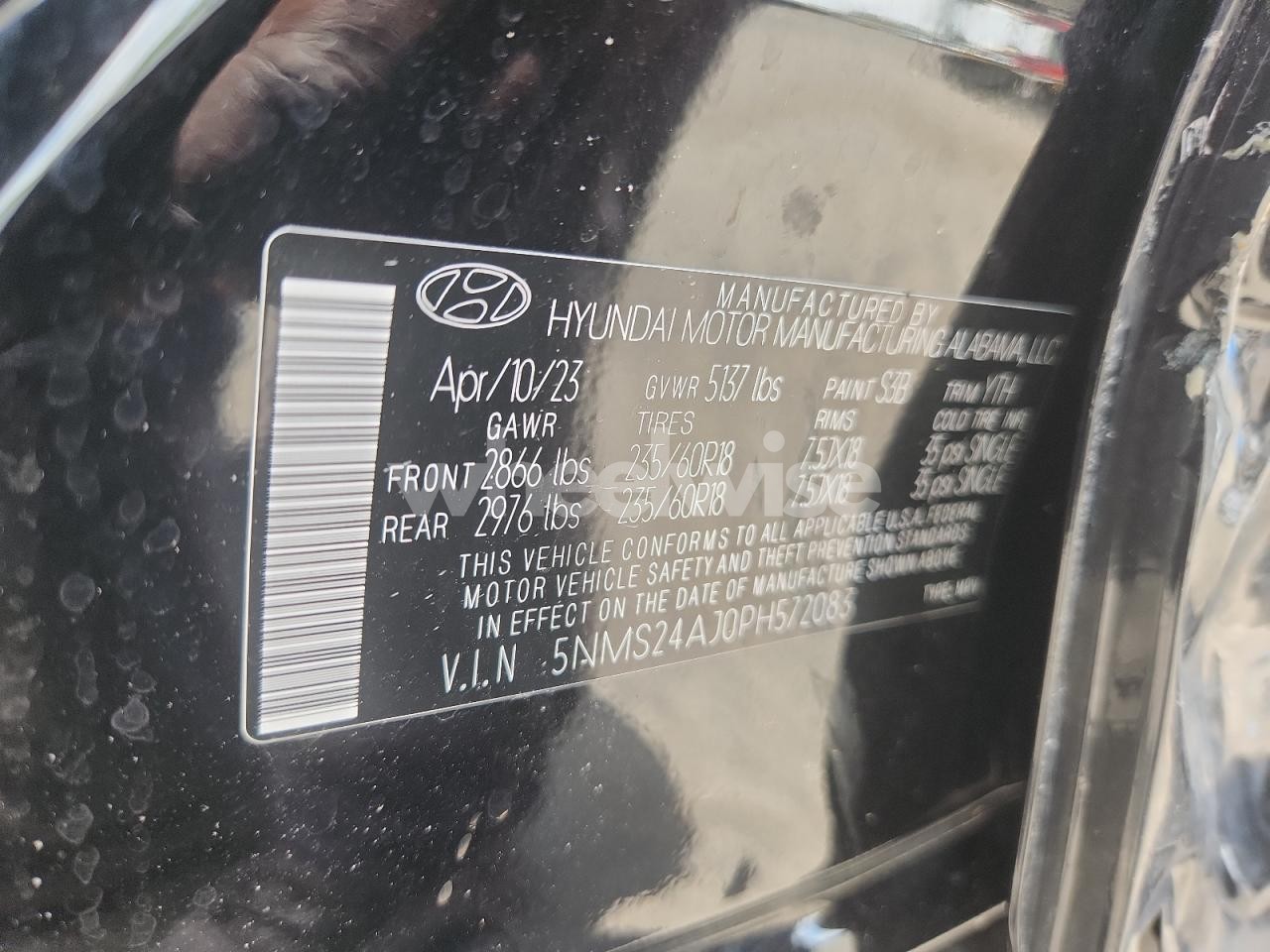 Photo 12 of 2023 HYUNDAI SANTA FE SEL (VIN 5NMS24AJ0PH572083)