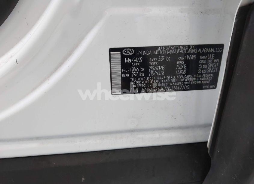 Photo 9 of 2022 Hyundai Santa FE SEL (VIN 5NMS24AJ2NH447700)