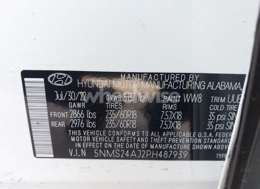 Photo 9 of 2023 Hyundai Santa FE SEL (VIN 5NMS24AJ2PH487939)