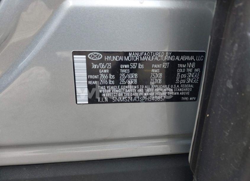 Photo 9 of 2023 Hyundai Santa FE SEL (VIN 5NMS24AJ3PH540857)