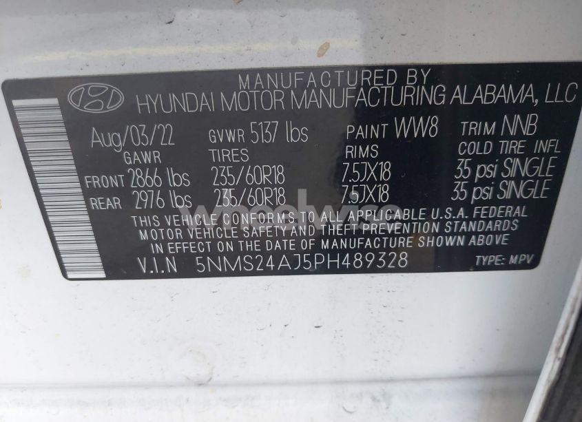 Photo 9 of 2023 Hyundai Santa FE SEL (VIN 5NMS24AJ5PH489328)