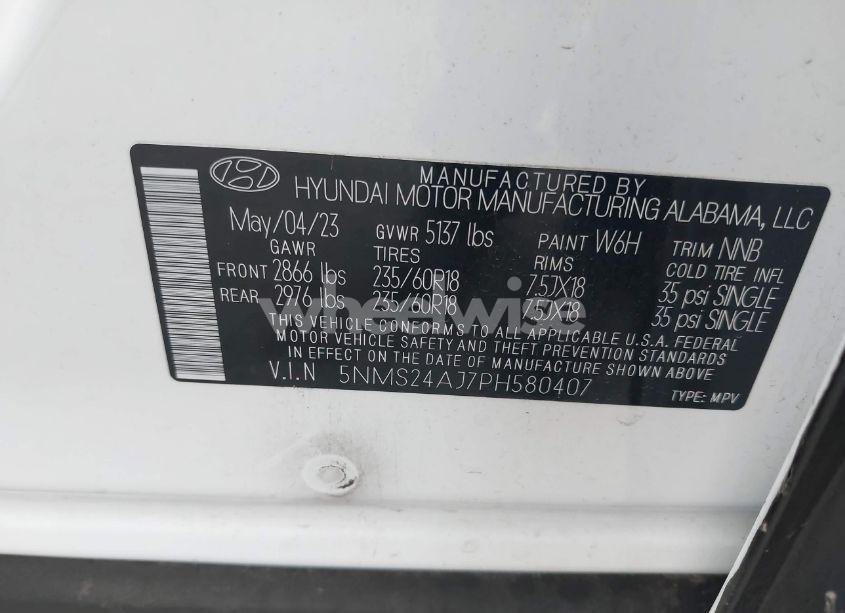 Photo 9 of 2023 Hyundai Santa FE SEL (VIN 5NMS24AJ7PH580407)