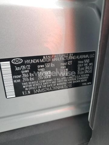 Photo 6 of 2022 HYUNDAI SANTA FE SEL (VIN 5NMS24AJXNH475213)