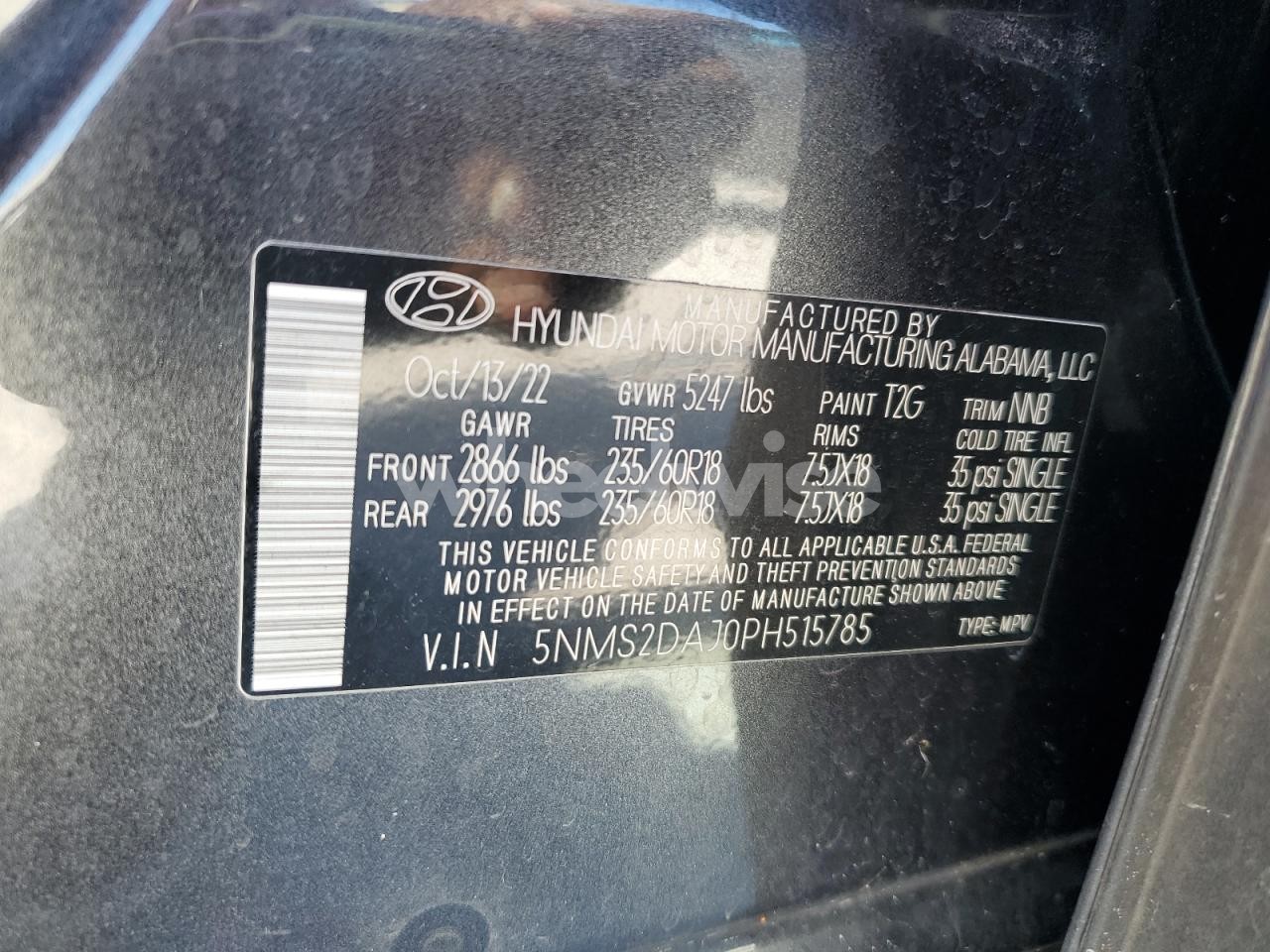 Photo 13 of 2023 HYUNDAI SANTA FE SEL (VIN 5NMS2DAJ0PH515785)