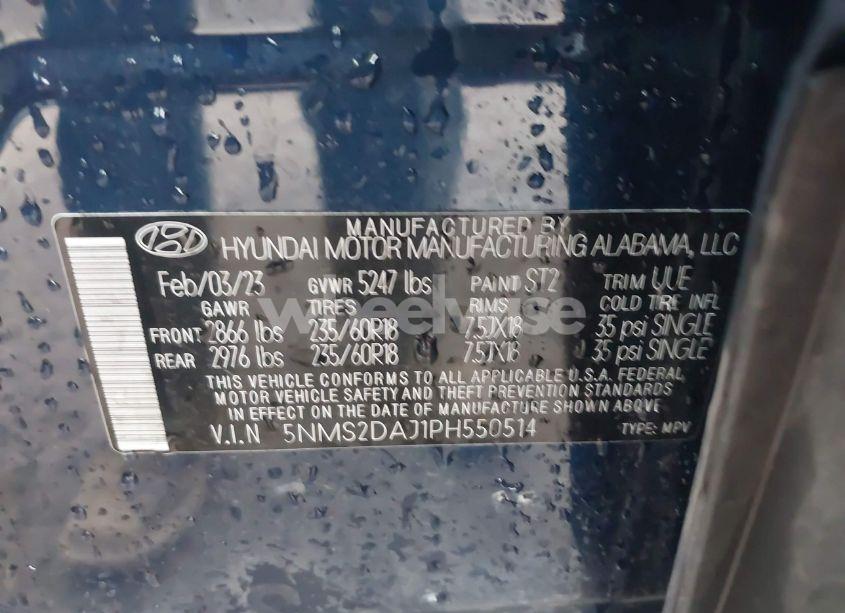 Photo 9 of 2023 Hyundai Santa FE SEL (VIN 5NMS2DAJ1PH550514)