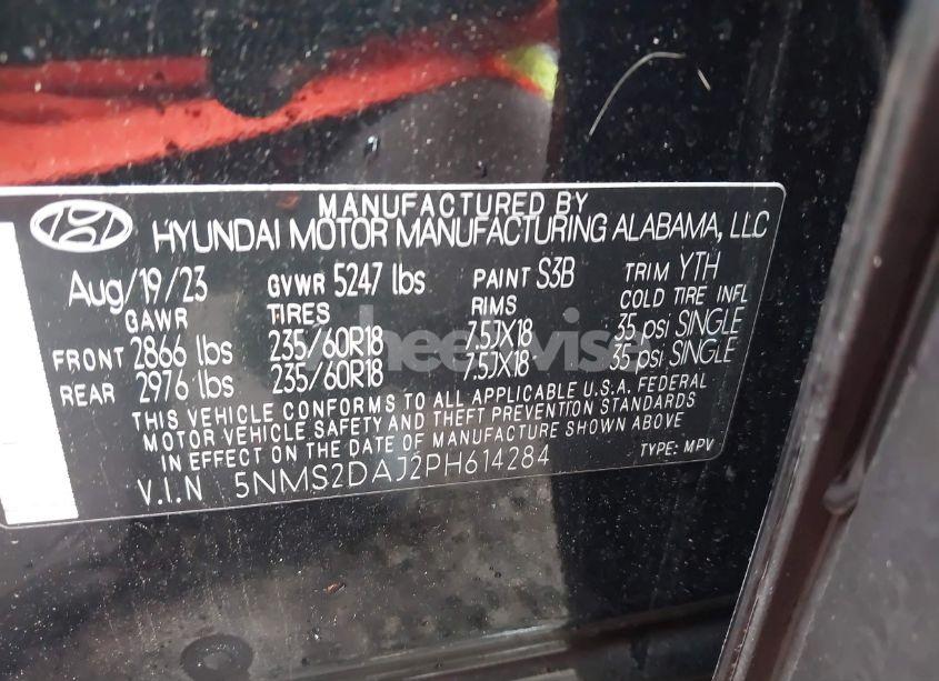 Photo 9 of 2023 Hyundai Santa FE SEL (VIN 5NMS2DAJ2PH614284)