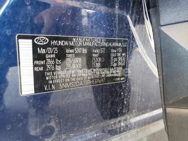 Photo 3 of 2023 HYUNDAI SANTA FE SEL (VIN 5NMS2DAJ3PH559697)