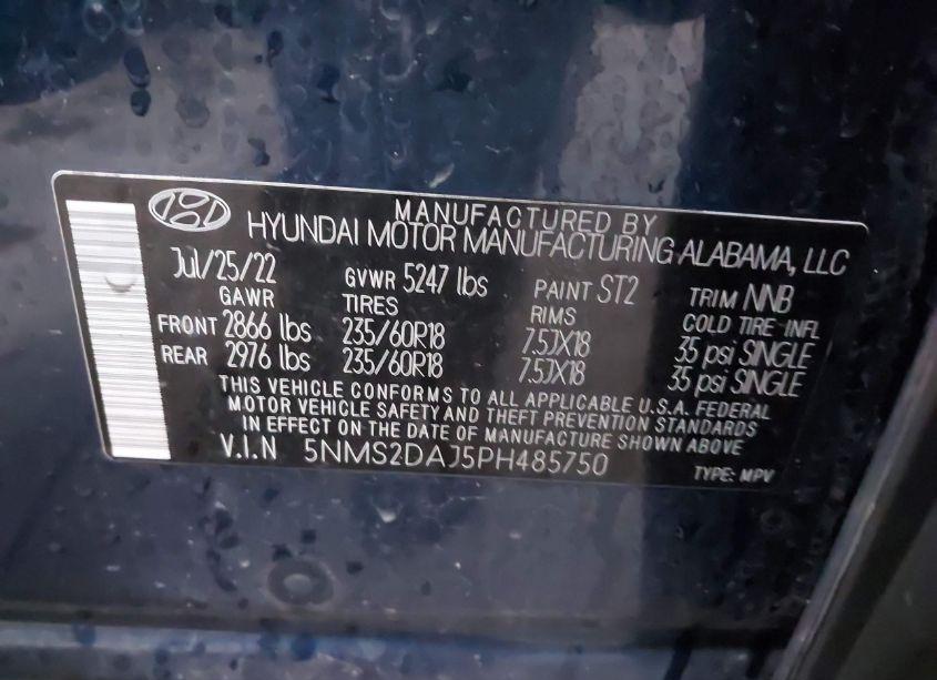 Photo 9 of 2023 Hyundai Santa FE SEL (VIN 5NMS2DAJ5PH485750)