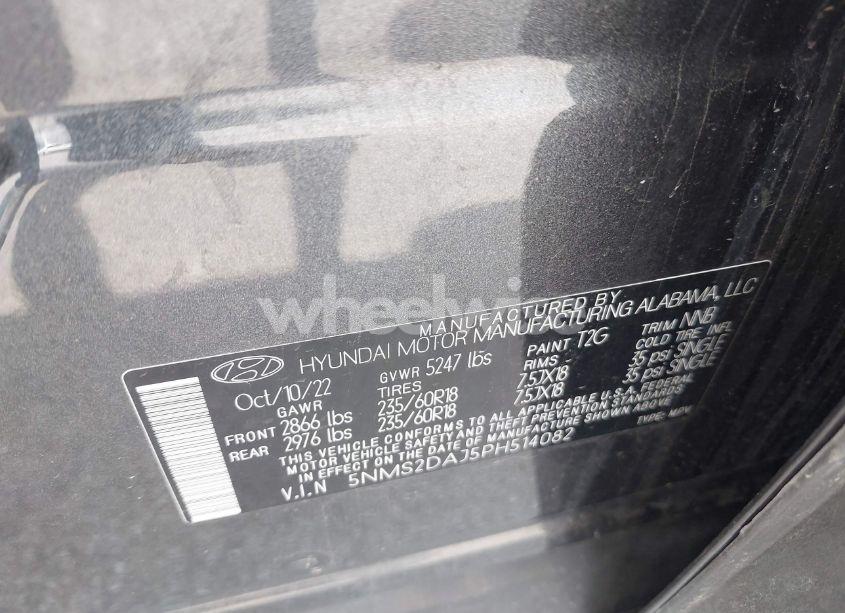 Photo 9 of 2023 Hyundai Santa FE SEL (VIN 5NMS2DAJ5PH514082)