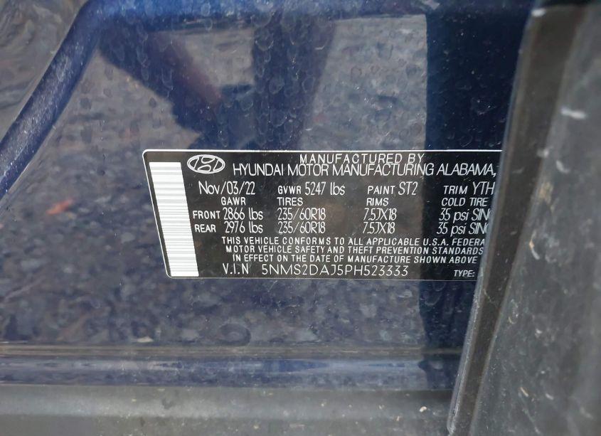 Photo 9 of 2023 Hyundai Santa FE SEL (VIN 5NMS2DAJ5PH523333)