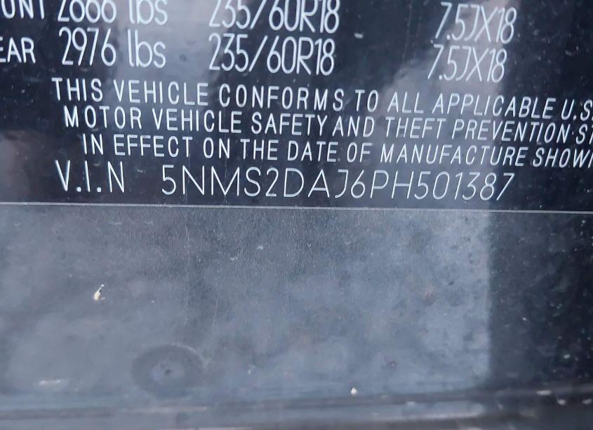 Photo 9 of 2023 Hyundai Santa FE SEL (VIN 5NMS2DAJ6PH501387)