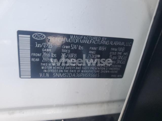 Photo 12 of 2023 HYUNDAI SANTA FE SEL (VIN 5NMS2DAJ6PH593665)