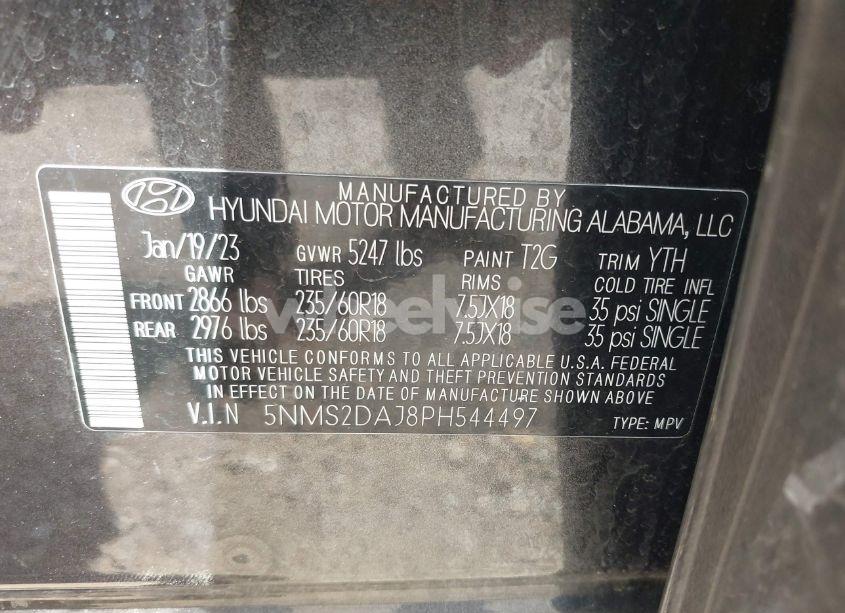Photo 9 of 2023 Hyundai Santa FE SEL (VIN 5NMS2DAJ8PH544497)