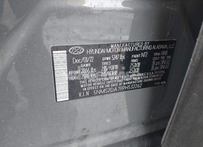 Photo 9 of 2023 Hyundai Santa FE SEL (VIN 5NMS2DAJ9PH532262)