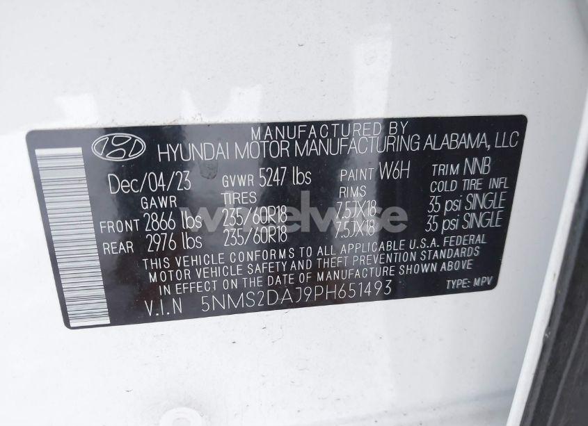 Photo 9 of 2023 Hyundai Santa FE SEL (VIN 5NMS2DAJ9PH651493)