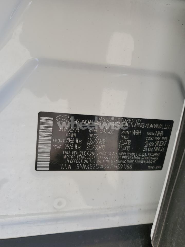 Photo 13 of 2023 HYUNDAI SANTA FE SEL (VIN 5NMS2DAJXPH591188)