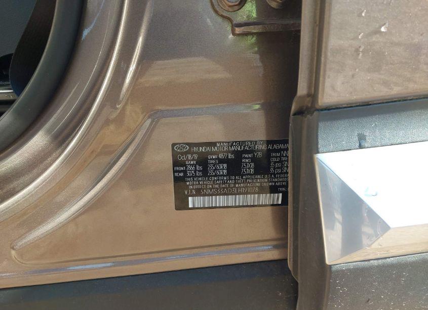 Photo 9 of 2020 Hyundai Santa FE SEL (VIN 5NMS33AD3LH191078)