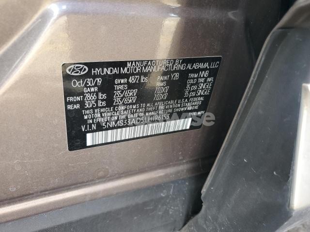 Photo 8 of 2020 HYUNDAI SANTA FE SEL (VIN 5NMS33AD5LH196153)