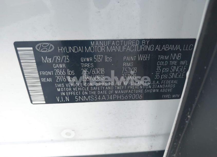 Photo 9 of 2023 Hyundai Santa FE SEL (VIN 5NMS34AJ4PH569006)