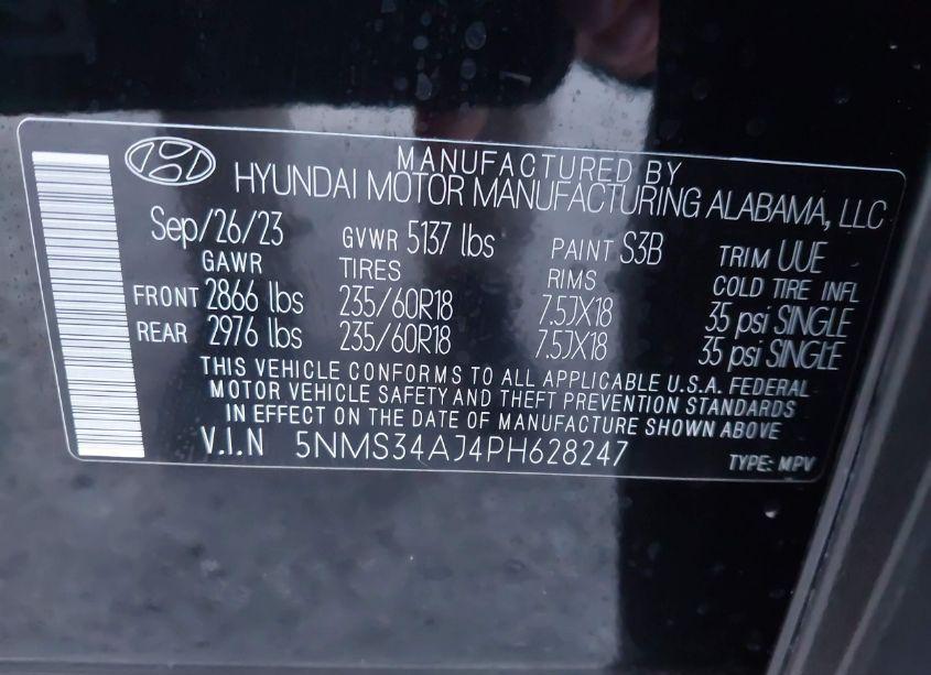 Photo 9 of 2023 Hyundai Santa FE SEL (VIN 5NMS34AJ4PH628247)