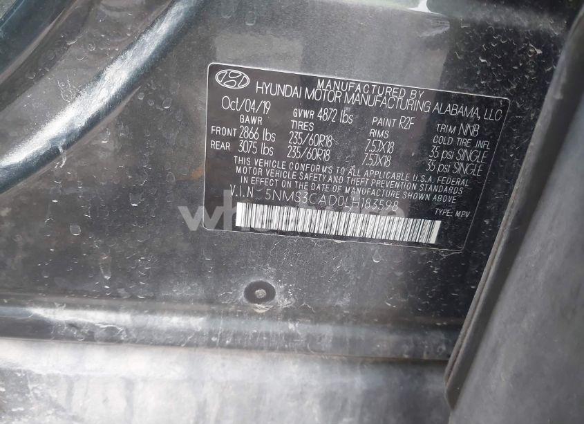 Photo 9 of 2020 Hyundai Santa FE SEL (VIN 5NMS3CAD0LH183598)