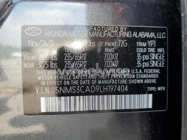 Photo 9 of 2020 HYUNDAI SANTA FE SEL (VIN 5NMS3CAD9LH197404)