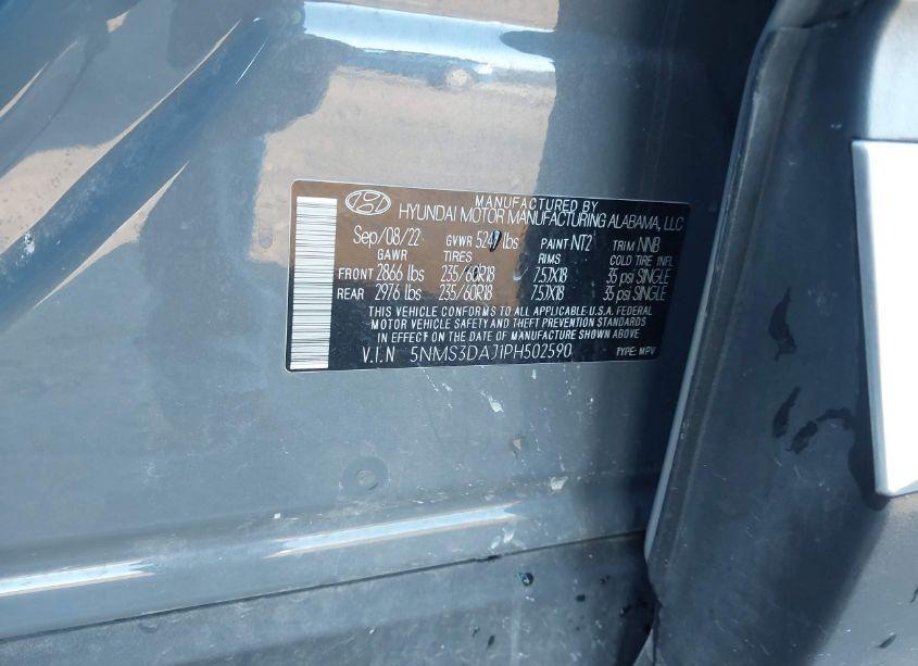 Photo 9 of 2023 Hyundai Santa FE SEL (VIN 5NMS3DAJ1PH502590)