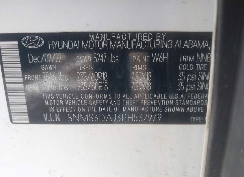 Photo 9 of 2023 Hyundai Santa FE SEL (VIN 5NMS3DAJ3PH532979)