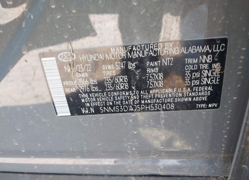 Photo 9 of 2023 Hyundai Santa FE SEL (VIN 5NMS3DAJ5PH530408)