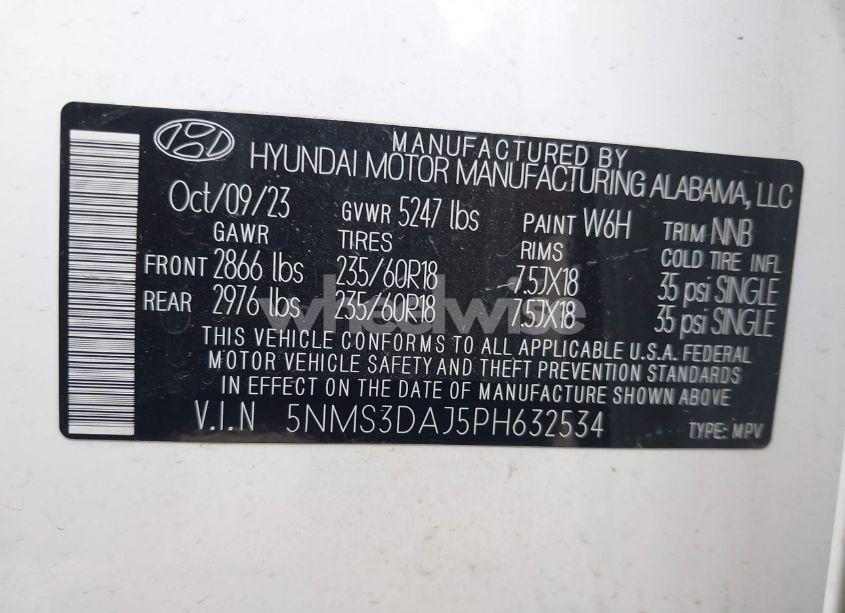 Photo 9 of 2023 Hyundai Santa FE SEL (VIN 5NMS3DAJ5PH632534)