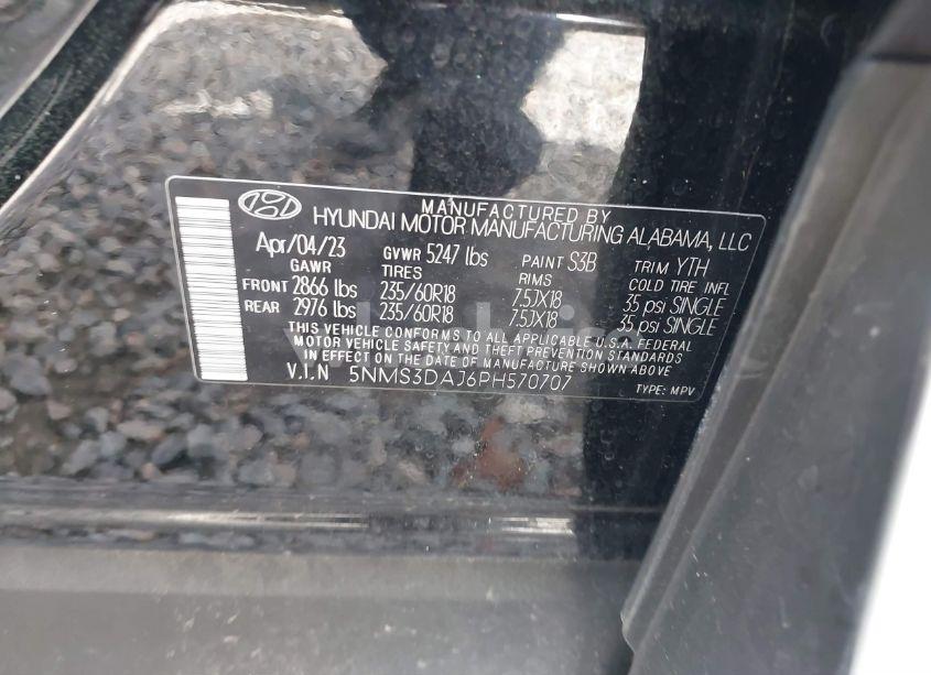 Photo 9 of 2023 Hyundai Santa FE SEL (VIN 5NMS3DAJ6PH570707)