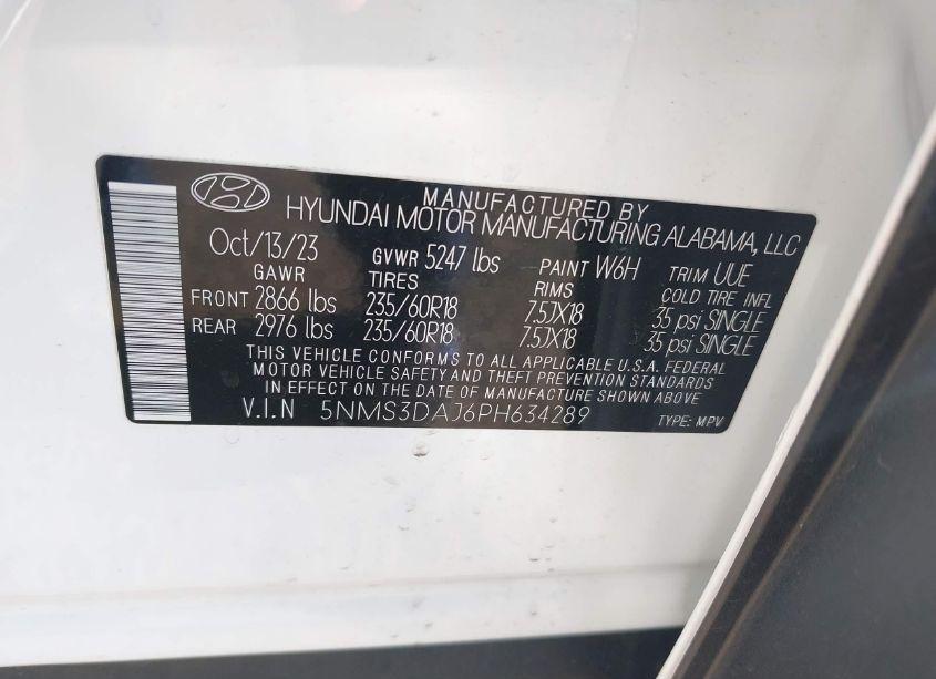 Photo 9 of 2023 Hyundai Santa FE SEL (VIN 5NMS3DAJ6PH634289)