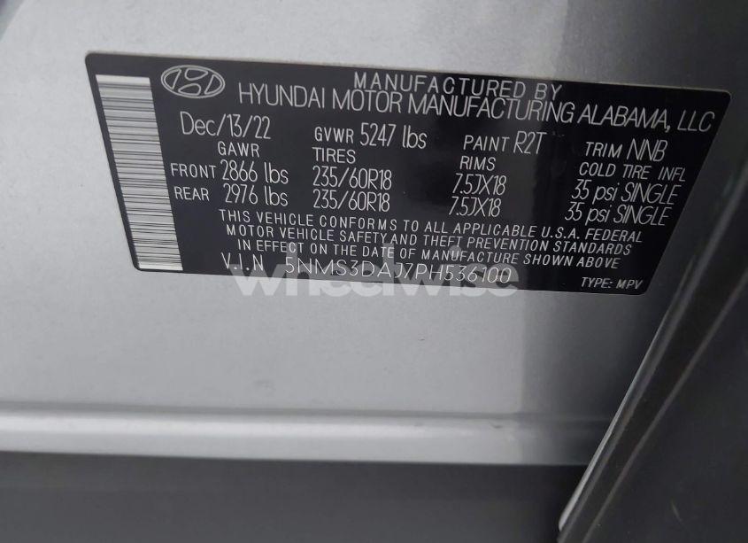 Photo 9 of 2023 Hyundai Santa FE SEL (VIN 5NMS3DAJ7PH536100)