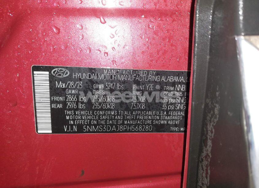 Photo 9 of 2023 Hyundai Santa FE SEL (VIN 5NMS3DAJ8PH568280)