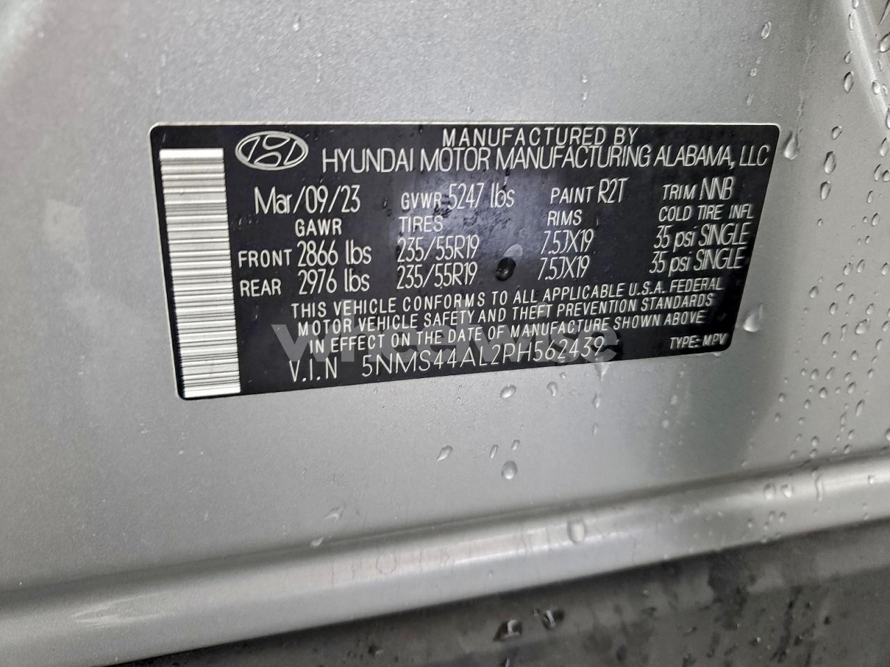 Photo 13 of 2023 HYUNDAI SANTA FE LIMITED (VIN 5NMS44AL2PH562439)